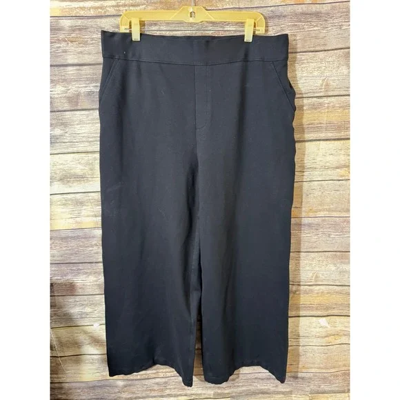 Spanx The Perfect Wide Leg Ponte Knit Trouser Pant Black 20385R Womens 2X Plus - Picture 2 of 6
